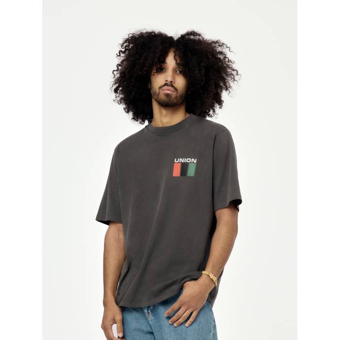 Union Los Angeles 【 Stripes Tee Men Vintage Black 】 Tシャツ メンズ vintage ビンテージ・ヴィンテージ 黒色 ブラック