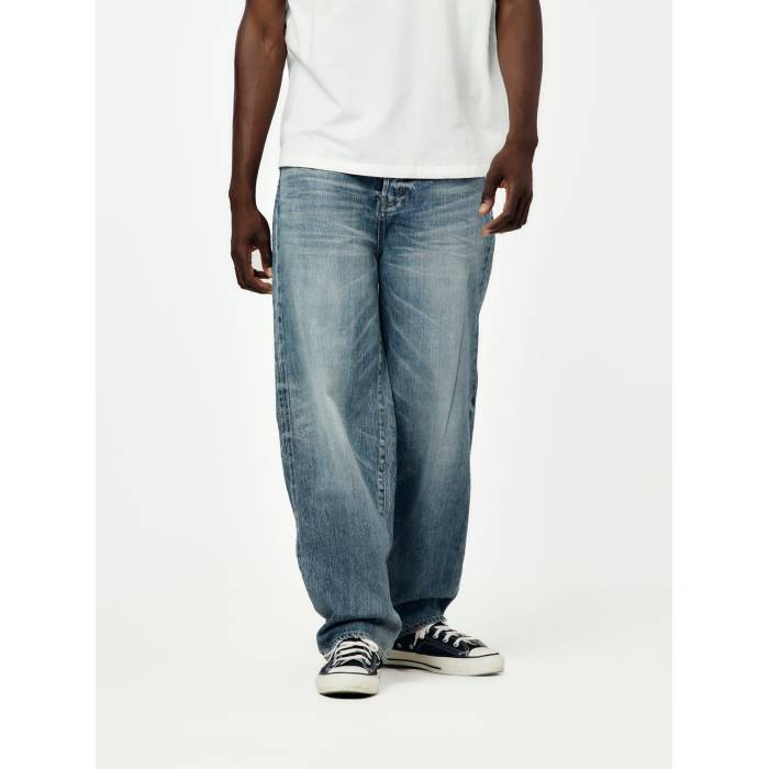 Mcu Japan 【 Russell Winfield X Mcu Tejin 90S Wide Taper Boarder Fit Mens Vintage Blue 】 ラッセル メンズ vintage ビンテージ・ヴィンテージ 青色 ブルー