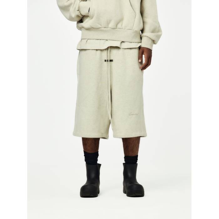 エッセンシャルズ Essentials 【 Relaxed Fleece Sweatshort With Piping Mens Heather Stone 】 フリース メンズ heather ヘザー