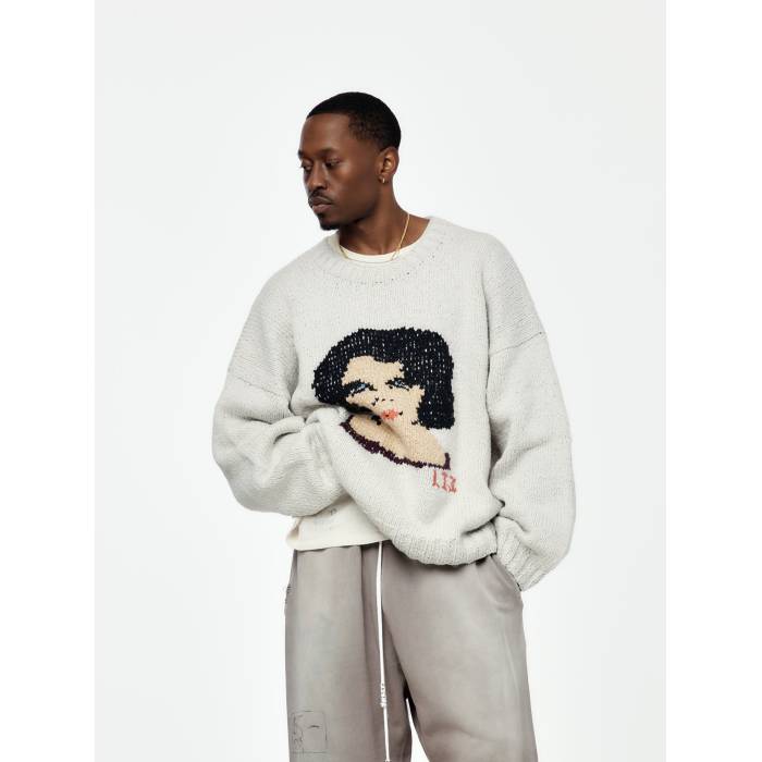 Paly 【 Liz Hand-Knit Sweater Mens Gray 】 トレーナー メンズ gray 灰色・グレー・グレイ