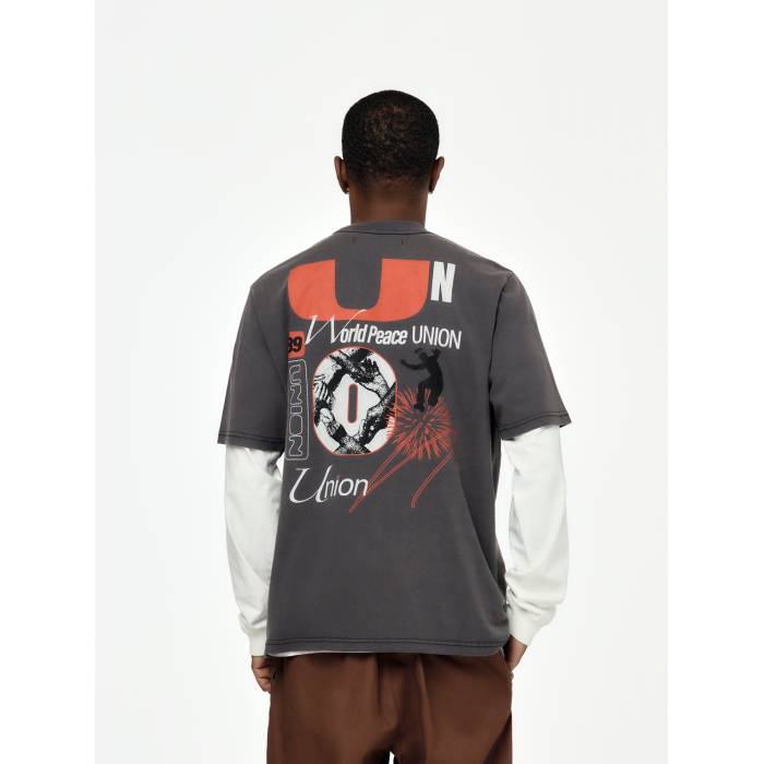 Union Los Angeles 【 Montage Tee Mens Vintage Black 】 Tシャツ メンズ vintage ビンテージ・ヴィンテージ 黒色 ブラック