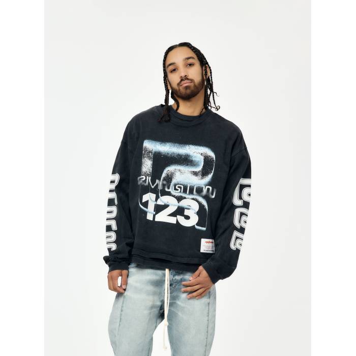 Rrr123 【 Meta Alma Cva Ls Tee Mens Vintage Black/Blue 】 Tシャツ メンズ vintage ビンテージ・ヴィンテージ 黒色 ブラック 青色 ブルー