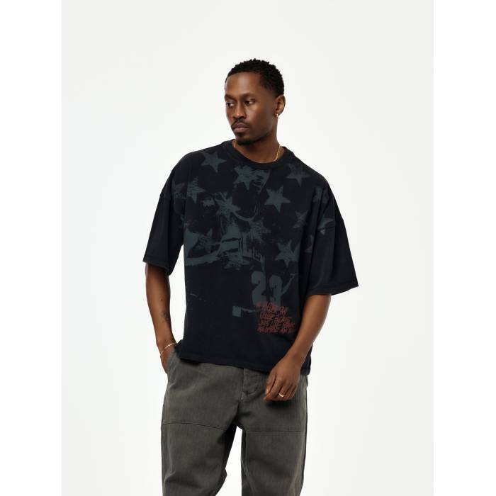 ナイキ ジョーダン Jordan Brand 【 Jordan Stars Short Sleeve Tee Mens Vingtage Black 】 スターズ Sleeve 捩り プルオーバー メンズ 黒いこと 黒いこと