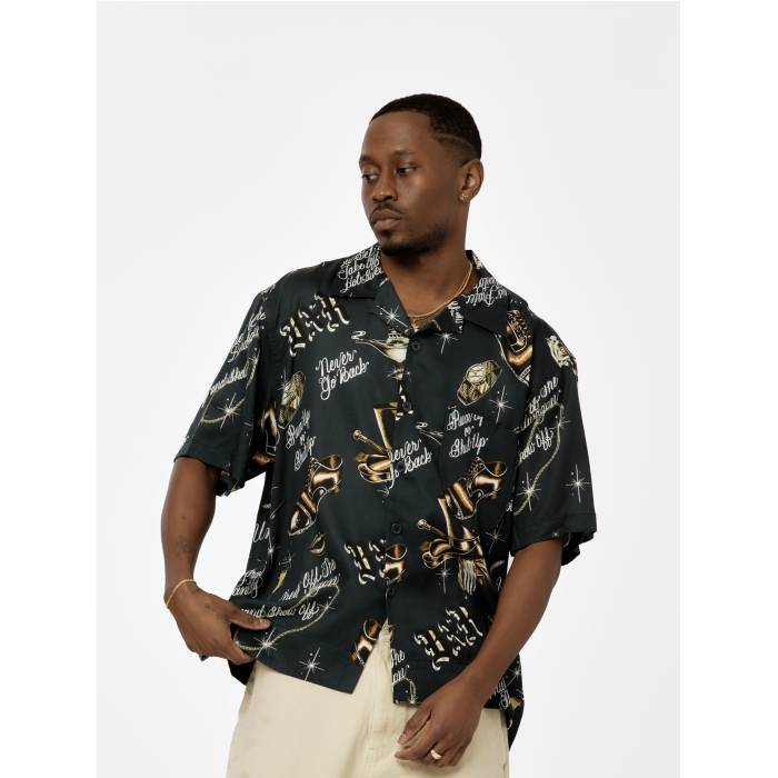 Born X Raised 【 Bxr + Union Gents Of Desire S/S Button Up Shirt Mens Black 】 Union ユニオン 半袖 Tシャツ メンズ 黒色 ブラック｜スニケス