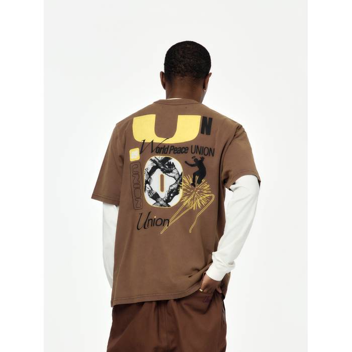 Union Los Angeles 【 Montage Tee Mens Dark Earth 】 Tシャツ メンズ
