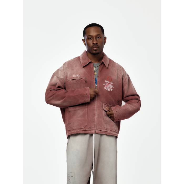 Paly 【 Synanon Cord Work Jacket Mens Burgundy 】 Jacket 上衣 メンズ ぶどう酒色・バーガンディー