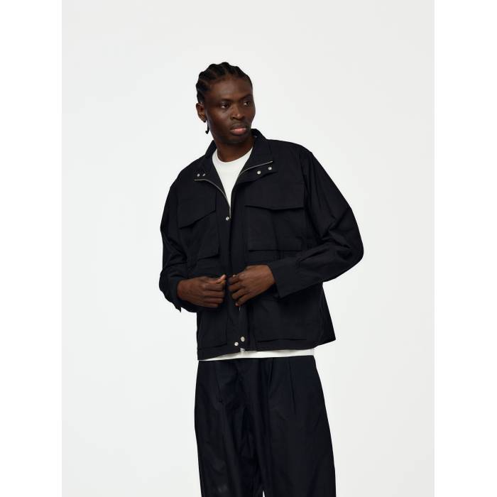 Studio Nicholson 【 Vista Elasticated Waist Jacket Mens Black 】 Jacket 上衣 メンズ 黒いこと 黒いこと