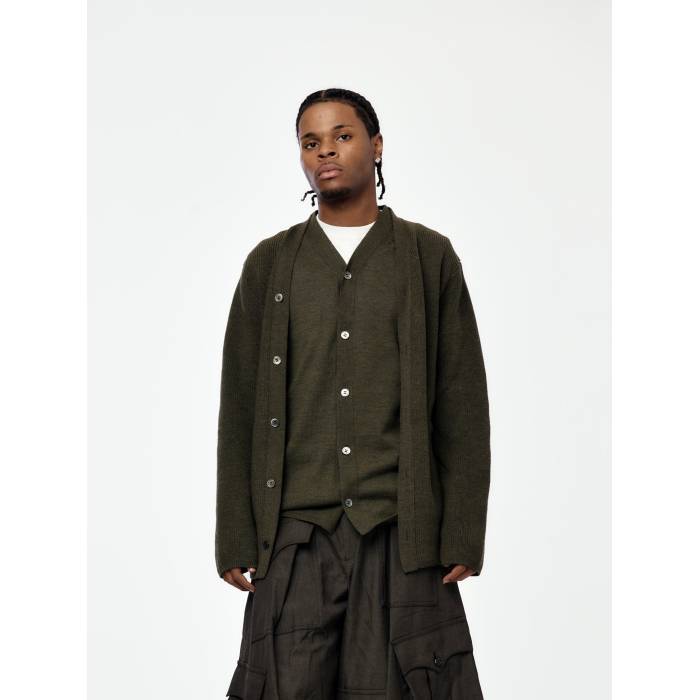 コムデギャルソンオム Comme Des Garcons Homme Plus 【 Wool Cardigan Mens Black 】 ジレー メンズ 黒いこと 黒いこと トップス-メンズファッション-パーカー