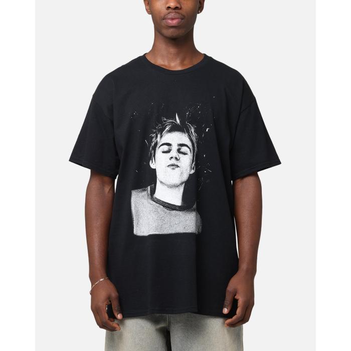 The Kid Laroi 【 Face T-Shirt Mens Black 】 ティーシャツ メンズ 黒いこと 黒いこと
