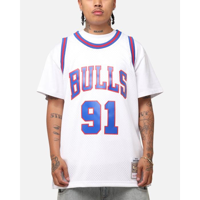 ミッチェル&ネス Mitchell & Ness 【 Chicago Bulls Dennis Rodman #91 'Flags Collection' Jersey Mens White 】 シカゴ ブルズ ジャージ メンズ 白色 ホワイト