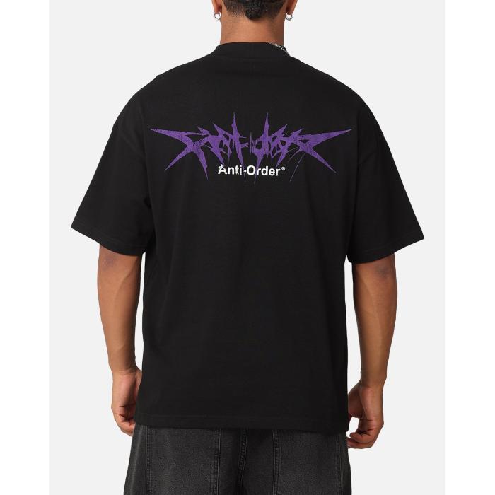 The Anti Order 【 Metal Mock Neck T-Shirt Mens Black 】 金属元素 ティーシャツ メンズ 黒いこと 黒いこと