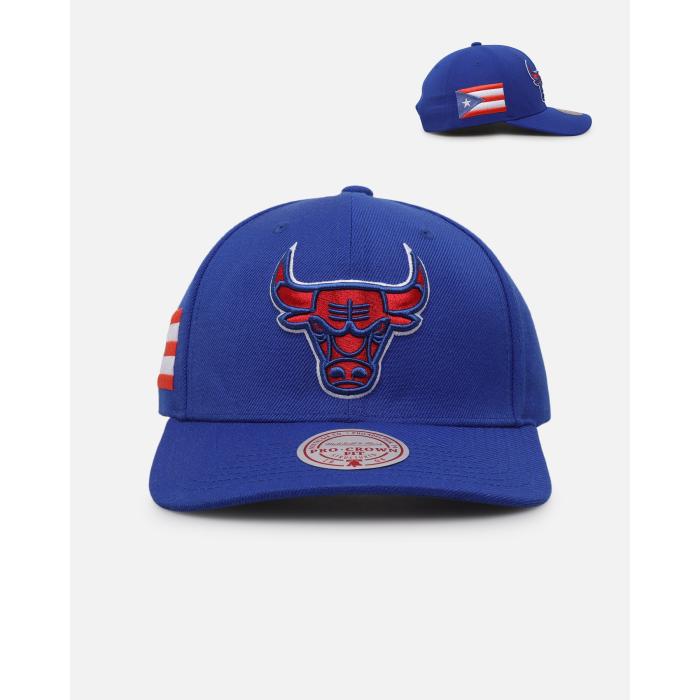 ミッチェル&ネス Mitchell & Ness 【 Chicago Bulls 'Puerto Rico Flag' Pro Crown Snapback Mens Blue 】 シカゴ ブルズ プロ Snapback スナップバック バッグ メンズ 青色 ブルー