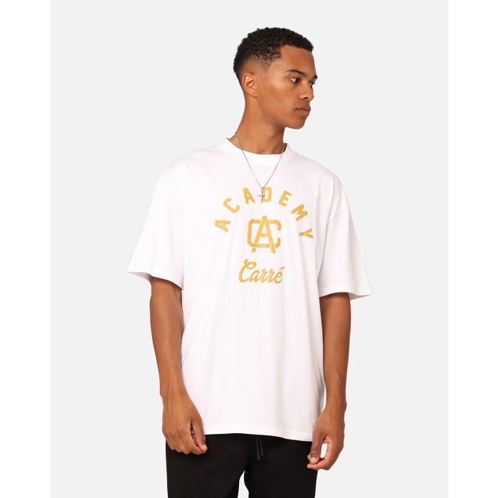 Carre 【 カルシウム Stamp T-Shirt Mens White 】 プルオーバー メンズ 白いこと 白いこと