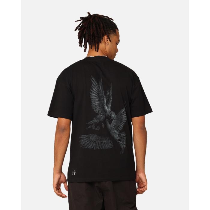 Saint Morta 【 Doves Drop Shoulder T-Shirt Mens Black 】 ティーシャツ メンズ 黒いこと 黒いこと