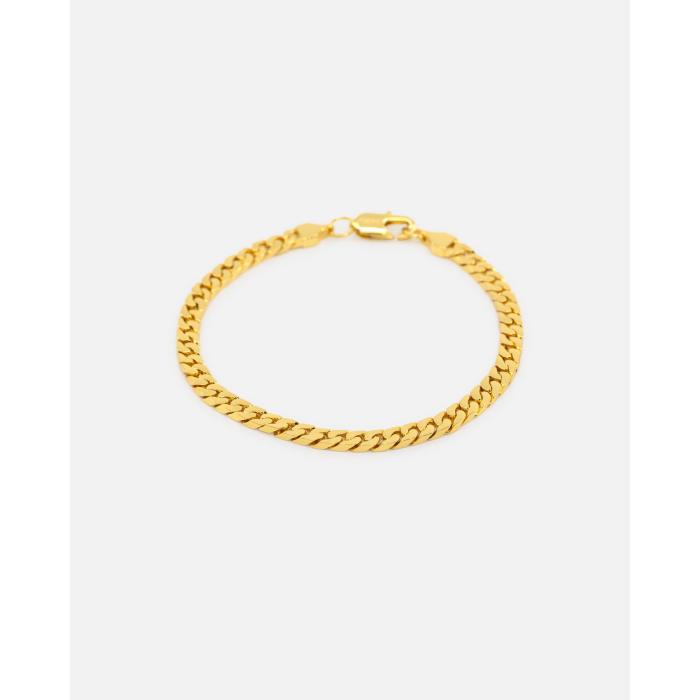 Saint Morta 【 Flat Faced Curb Bracelet Mens Gold 】 ブレスレット メンズ ゴールド