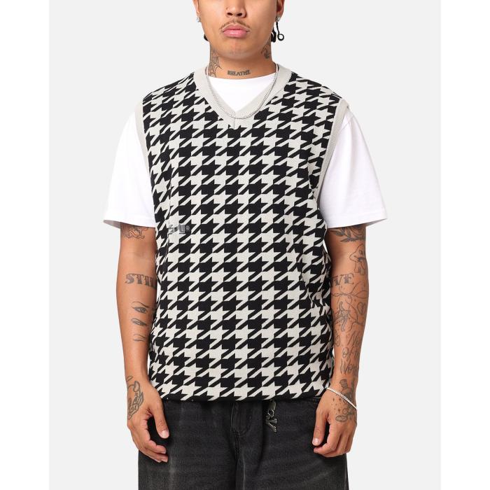 Students Golf 【 Layne Houndstooth Sweater Vest Mens Grey 】 トレーナー ベスト メンズ 灰色 グレー