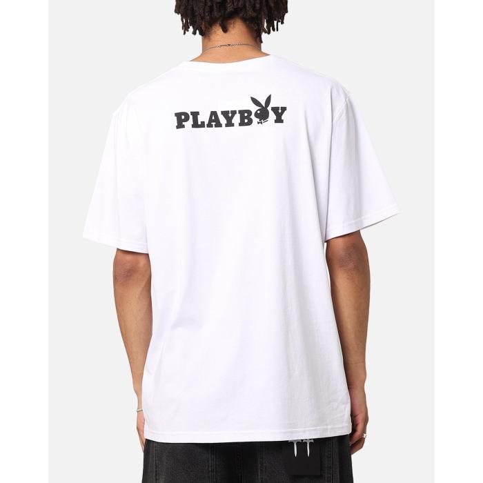 Playboy 【 Logo Bunny O T-Shirt Mens White 】 ロゴタイプ ティーシャツ メンズ 白いこと 白いこと