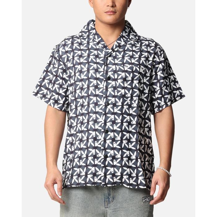 Playboy 【 Half Rhd Repeat Shirt Mens Black 】 二分の一 メンズ 黒いこと 黒いこと その他-メンズファッション-トップス