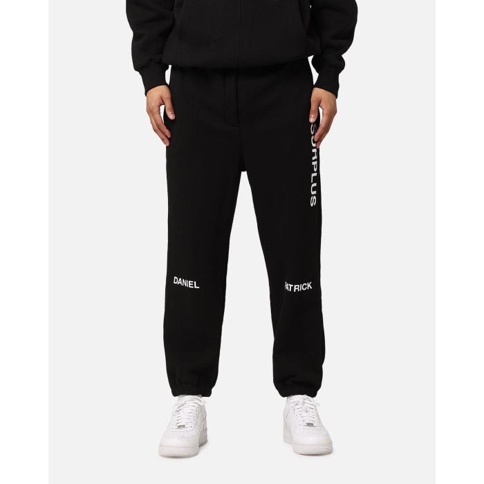 Daniel Patrick 【 Surplus Logo Sweatpants Mens Black 】 ロゴタイプ ロングタイツ メンズ 黒いこと 黒いこと
