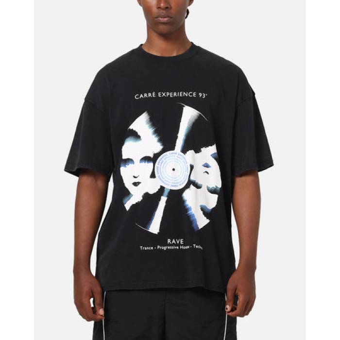 Carre 【 Experience 93\u0027 T-Shirt Mens Washed Black 】 見聞き ティーシャツ メンズ 黒いこと 黒いこと
