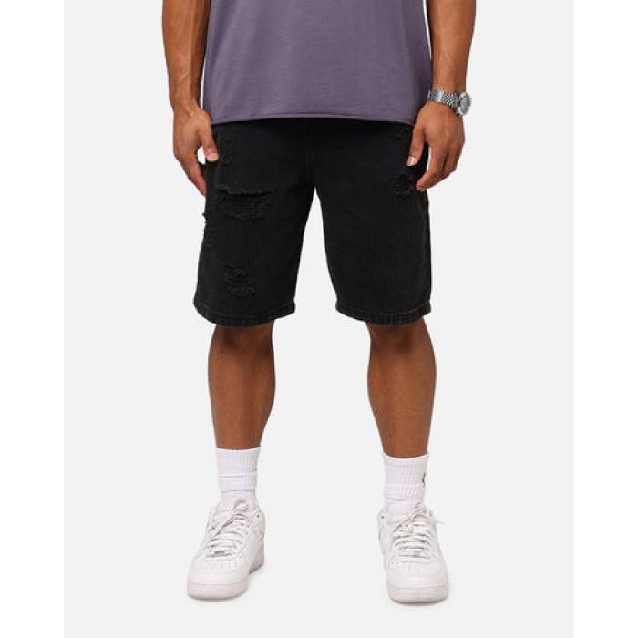 Saint Morta 【 Disrupt Denim Shorts Mens Washed Black 】 ジーンズ さる股引き メンズ 黒いこと 黒いこと