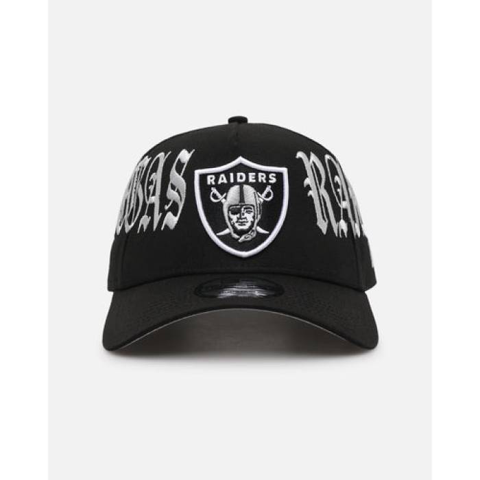 ニューエラ New Era 【 Las Vegas Raiders 'Gothic Script' 9Forty A-Frame Snapback Mens Black/Grey 】 ベガス レイダース Snapback スナップバック バッグ メンズ 黒色 ブラック 灰色 グレー
