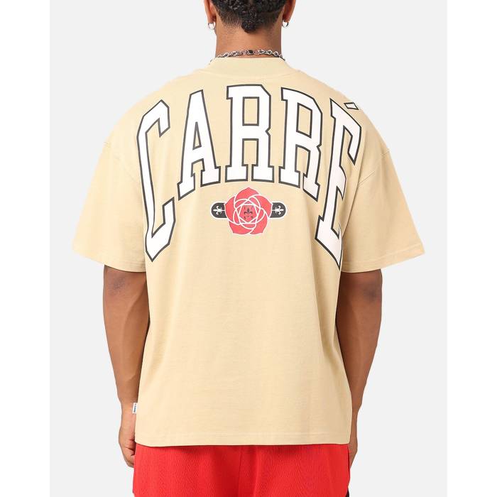 Carre 【 Rose Oversized T-Shirt Mens Stone 】 Rose サクラ色 プルオーバー メンズ