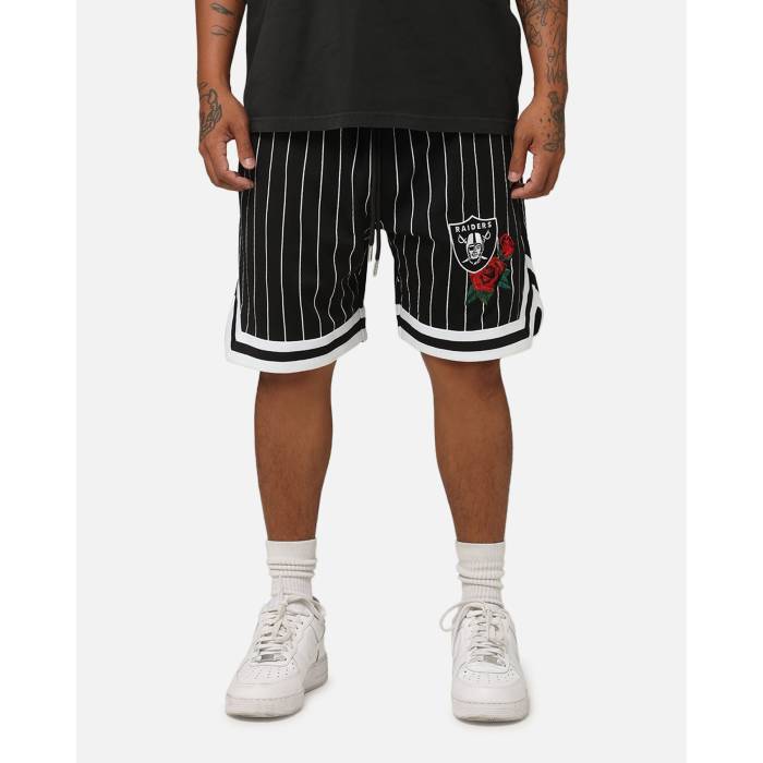 ニュー内鰓 New Era 【 Las Vegas Raiders Rose Mesh Shorts Mens Black 】 ベガス レイダース Rose サクラ色 さる股引き メンズ 黒いこと 黒いこと