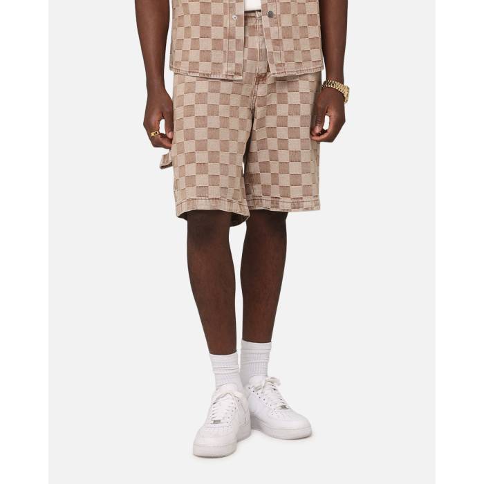 Xxiii 【 Checker Board Jort Mens Tan 】 メンズ