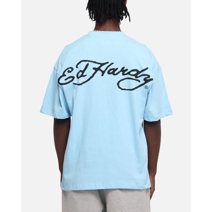 エドハーディー Ed Hardy 【 Eagle T-Shirt Mens Blue 】 Tシャツ メンズ 青色 ブルー