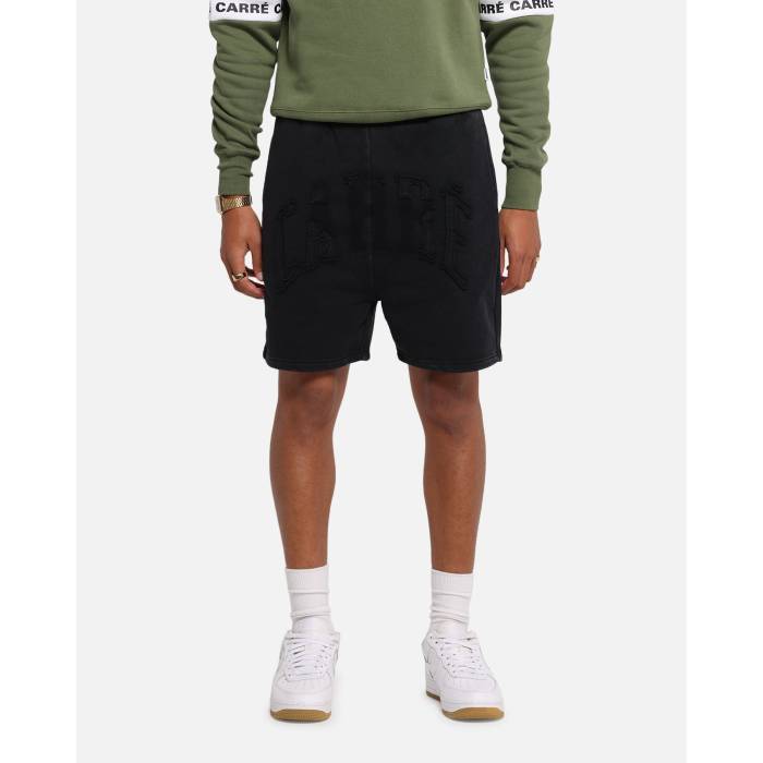 Carre 【 Con-Star Sweat Shorts Mens Black 】 Sweat 汗水 さる股引き メンズ 黒いこと 黒いこと