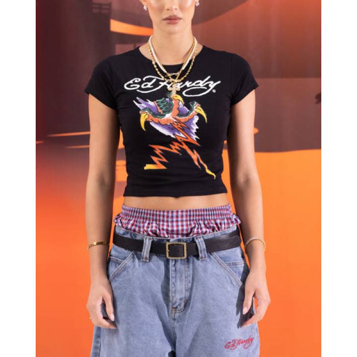 エドハーディー Ed Hardy 【 Lightning Baby T-Shirt Womens Black 】 電影 ティーシャツ レディース 黒いこと 黒いこと その他-トップス-レディースファッション