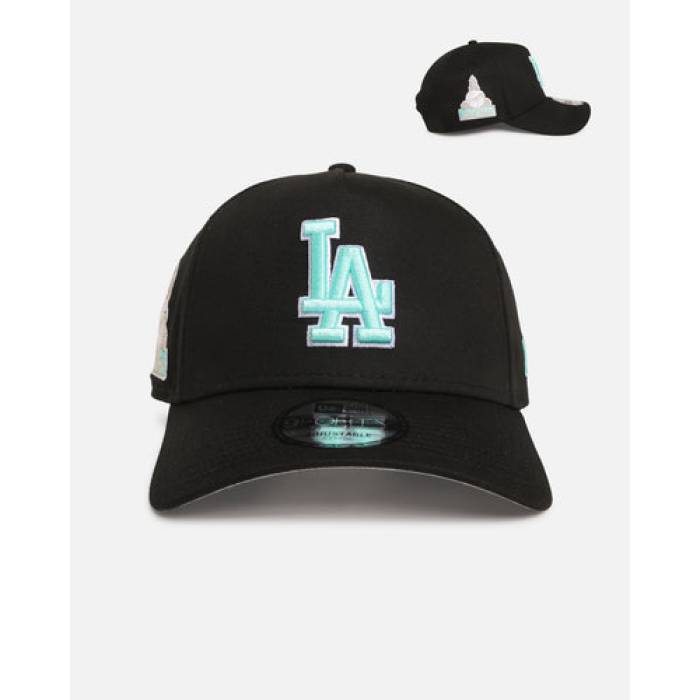 ニューエラ New Era 【 Los Angeles Dodgers 'Black Aqua' 9Forty A-Frame Snapback Mens Black/Aqua 】 ドジャース Snapback スナップバック バッグ メンズ 黒色 ブラック アクア