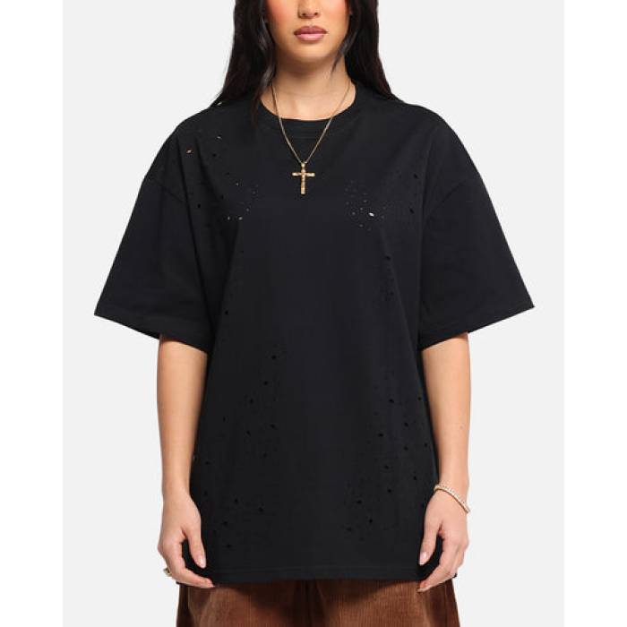 Xxiii 【 Distressed T-Shirt Womens Black 】 Tシャツ レディース 黒色 ブラック