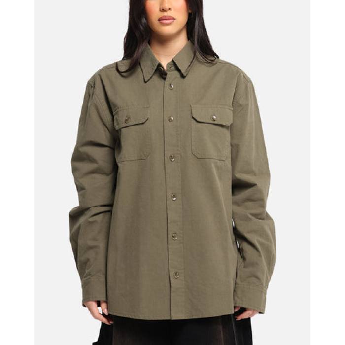Xxiii 【 Slub Overshirt Womens Khaki 】 レディース カーキ