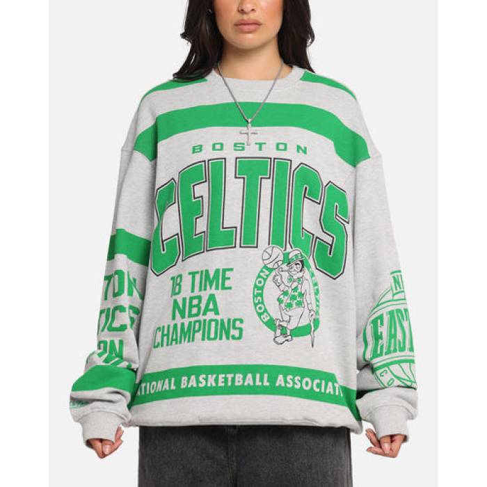 ミッチェル\u0026ネス Mitchell \u0026 Ness 【 Boston Celtics Letterform Crewneck Grey Marle/Official Team Color Womens Grey Marle/Otc 】 豆の町 セルティックス 薄墨色 薄墨色 Team 野球クラブ レディース 薄墨色 薄墨色