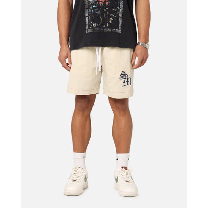 Saint Morta 【 Gothic Monogram Nylon Shorts Mens Dirty Blonde 】 ナイロン さる股引き メンズ