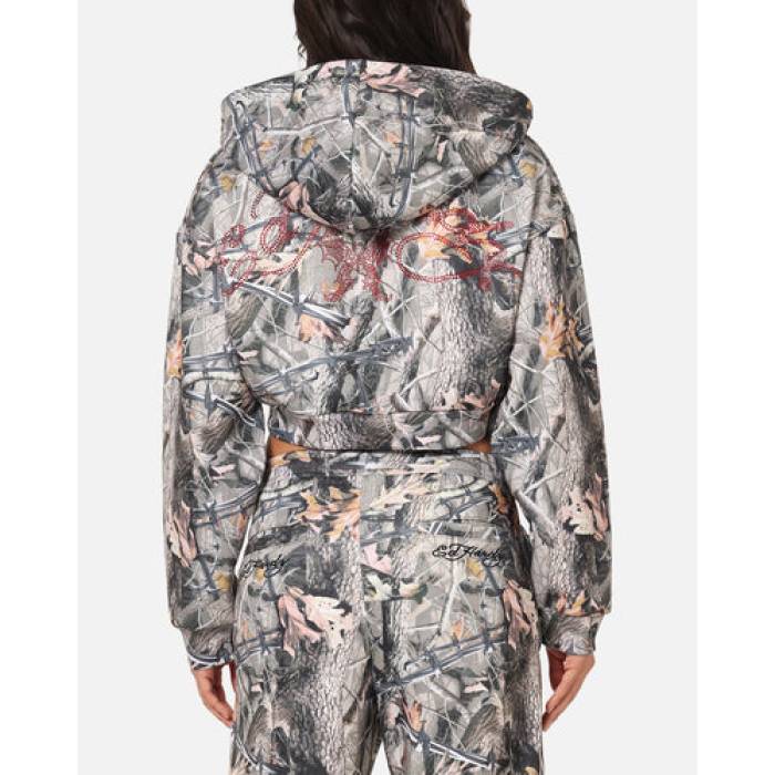 エドハーディー Ed Hardy 【 Butterfly Effect Hoodie Womens Real Tree Camo 】 フーディー パーカー レディース レアル カモ柄