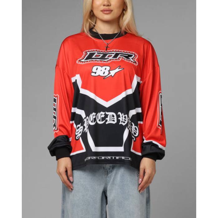 Loiter 【 Thrill Racing Long Sleeve T-Shirt Womens Red 】 Sleeve スリーブ Tシャツ レディース Red 赤・レッド