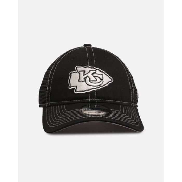 ニューエラ New Era 【 Kansas City Chiefs 'Contrast Chrome' 9Twenty Casual Trucker Strapback Mens Black 】 カンザス シティ チーフス カジュアル トラッカー メンズ 黒色 ブラック