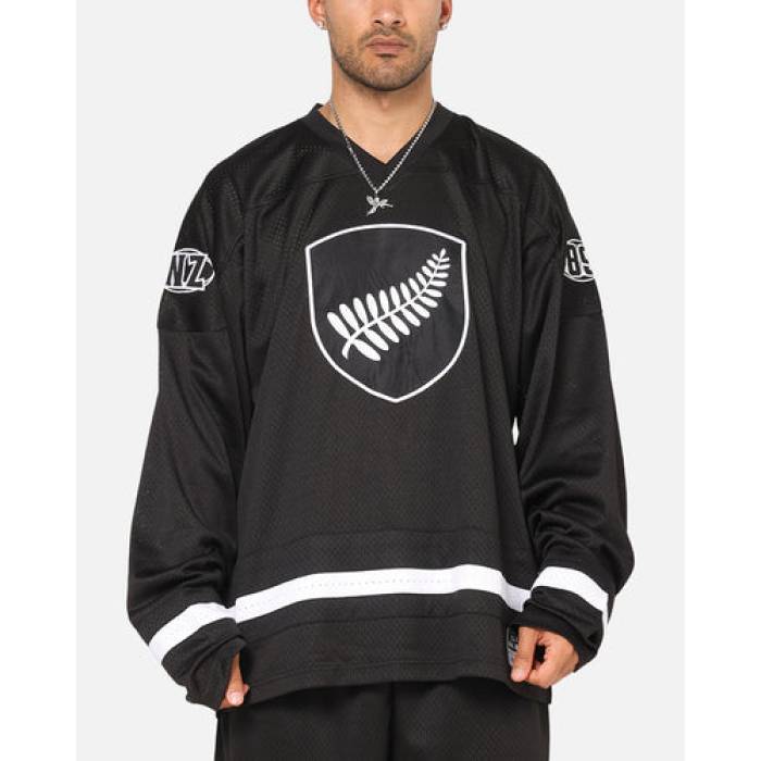 ミッチェル&ネス Mitchell & Ness 【 All Blacks Rugby Union Classic Chrome Mesh Jersey Mens Solid Black 】 ラグビー Union ユニオン クラシック ジャージ メンズ ソリッド 黒色 ブラック