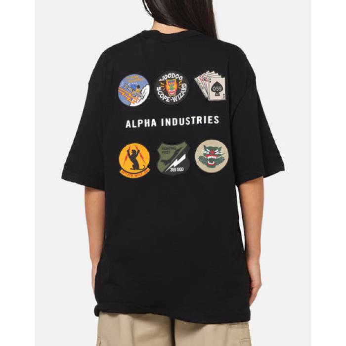 アルファインダストリーズ Alpha Industries 【 Patched T-Shirt Womens Black 】 プルオーバー レディース 黒いこと 黒いこと