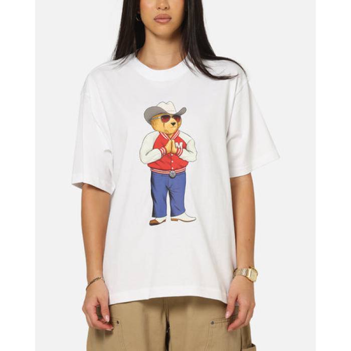 Market 【 Hee-Haw Bear T-Shirt Womens White 】 プルオーバー レディース 白いこと 白いこと