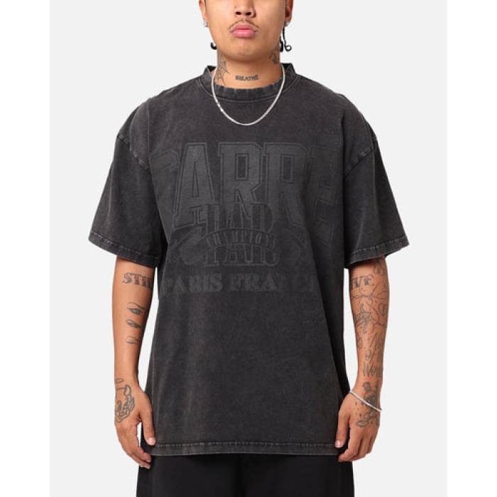 Carre 【 Classic Champs T-Shirt Mens Black Acidwash 】 古典派音楽 プルオーバー メンズ 黒いこと 黒いこと