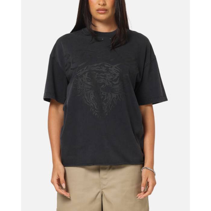 エドハーディー Ed Hardy 【 Distress Tiger T-Shirt Womens Black 】 プルオーバー レディース 黒いこと 黒いこと