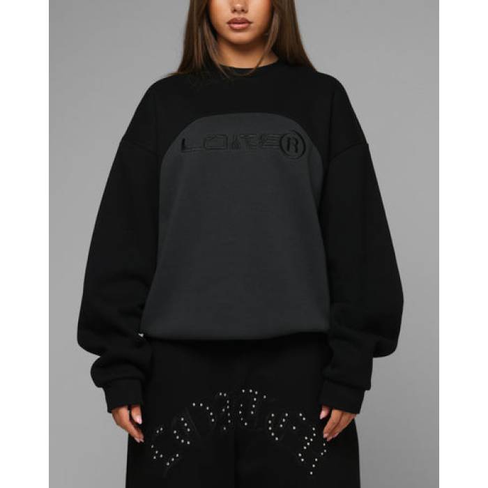 Loiter 【 4K Panel Crewneck Womens Black 】 レディース 黒色 ブラック