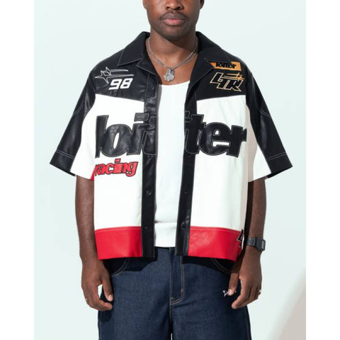Loiter 【 Racer Button Up Shirt Mens Black/Red 】 メンズ 黒色 ブラック Red 赤・レッド