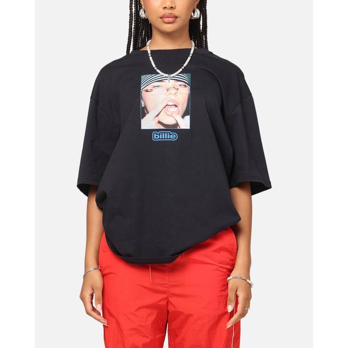 Billie Eilish 【 Billie Gem Organic Cotton T-Shirt Womens Black 】 Tシャツ レディース 黒色 ブラック