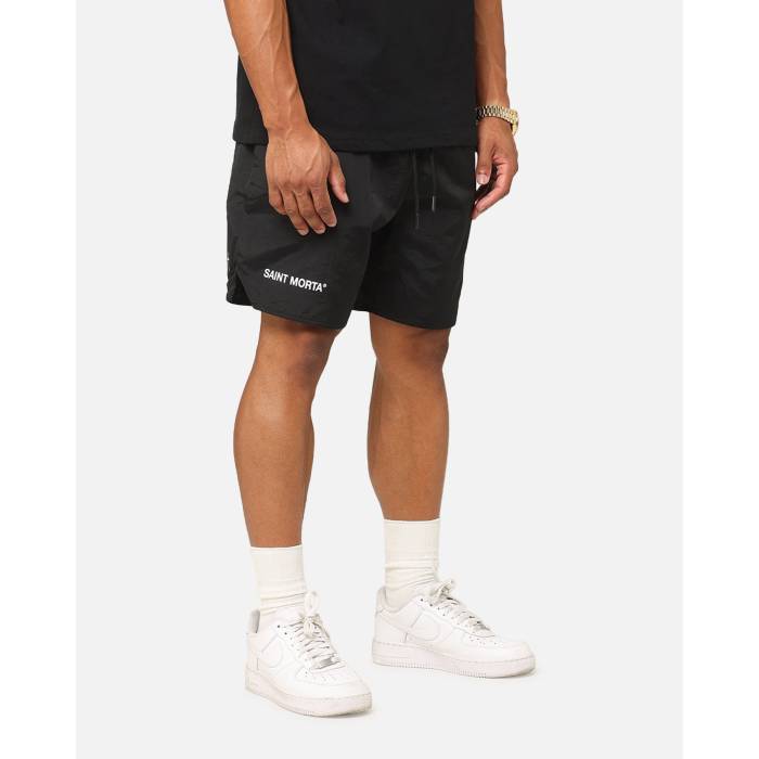 Saint Morta 【 Official Nylon Shorts Mens Black 】 ナイロン ショーツ メンズ 黒色 ブラック｜スニケス