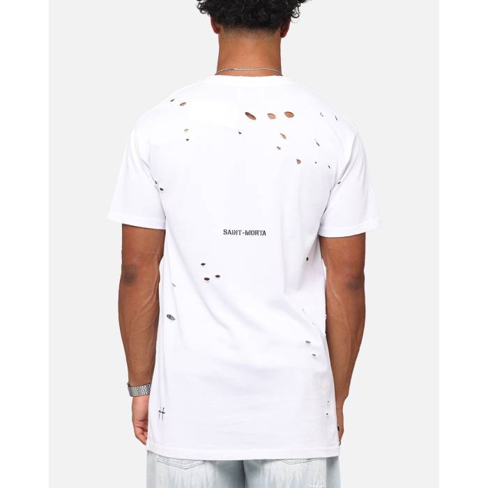 Saint Morta 【 Distressed Lafayette T-Shirt Mens White 】 プルオーバー メンズ 白いこと 白いこと